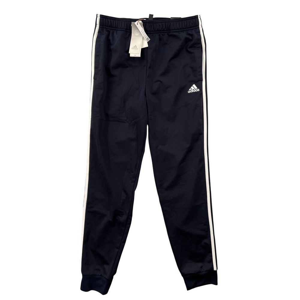 Adidas Essentials Warm Up Tapered 3 Stripe Track Pants Men Medium Navy NWT